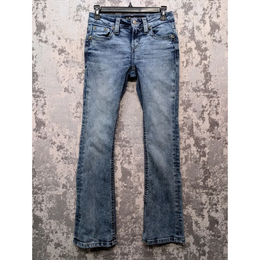Stella in Dreams‎ Sz 5/27 Low Rise Bootcut Jeans Embellished Pockets Women's W27